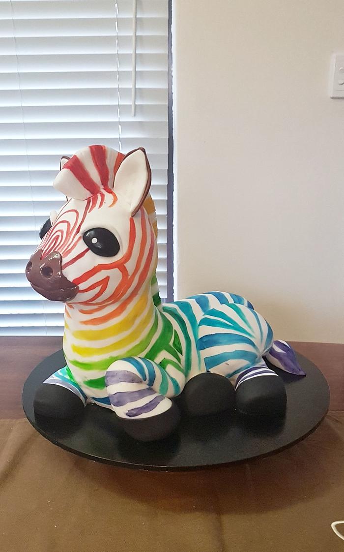 Rainbow zebra cake