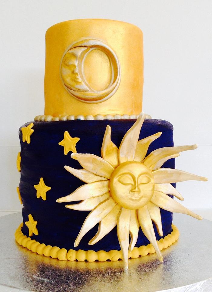 Sun, Moon and Stars cake (accidents happen!)