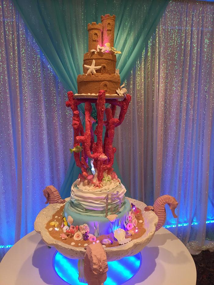 Sandcastle and Coral Reef Cake