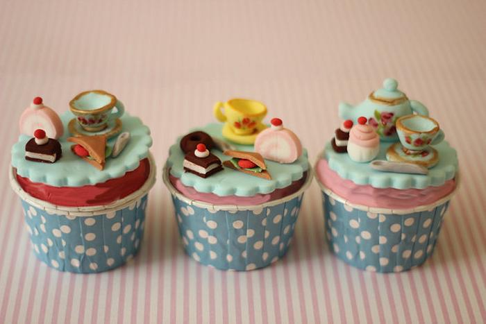 Tea and Cakes birthday cupcakes