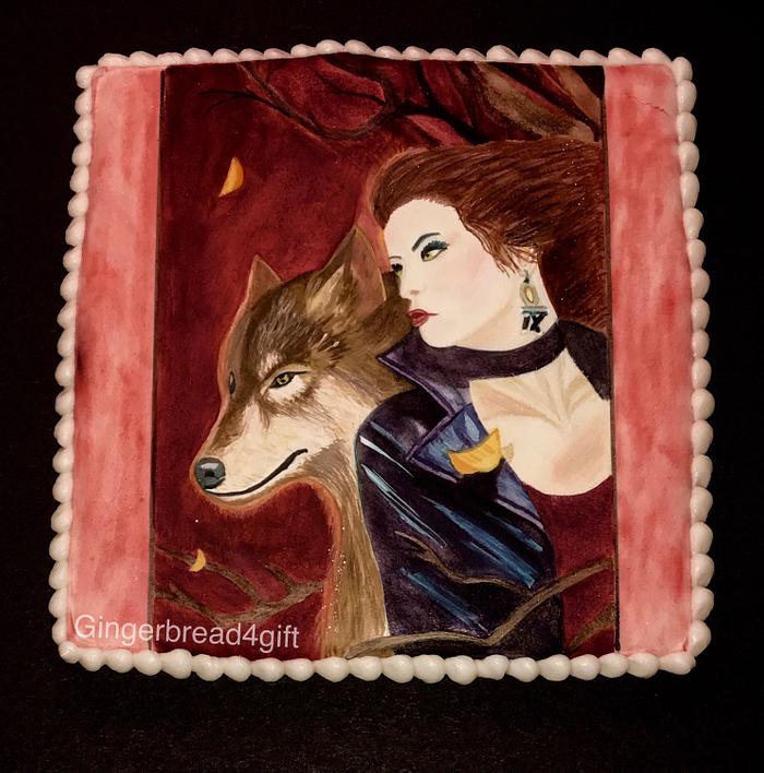 Fantasy women with wolf