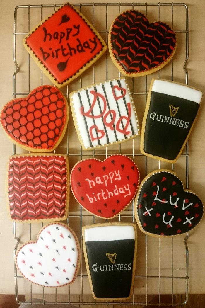 Guinness and Red and black cookies