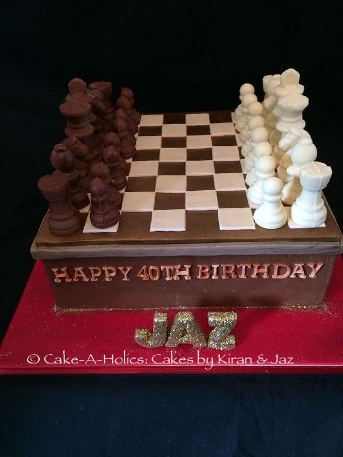 Chess board birthday cake
