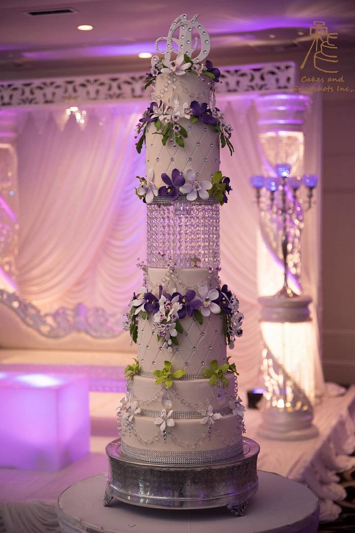 Five Tier Crystal Wedding Cake | jennys-cakes.com