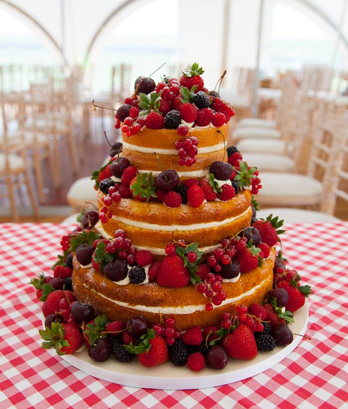 Summer Fruits Naked Wedding Cake