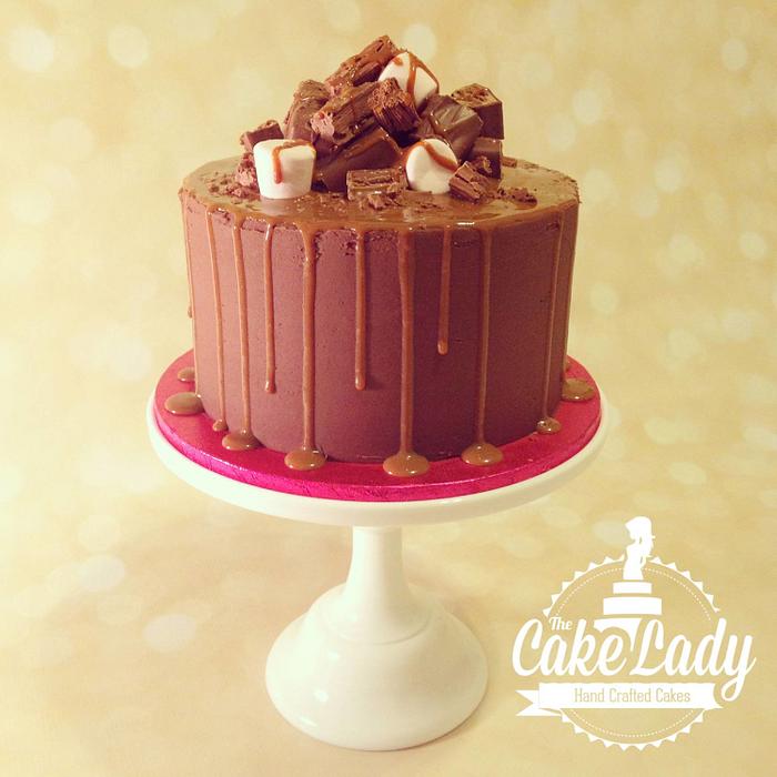Chocolate rocky road cake. 