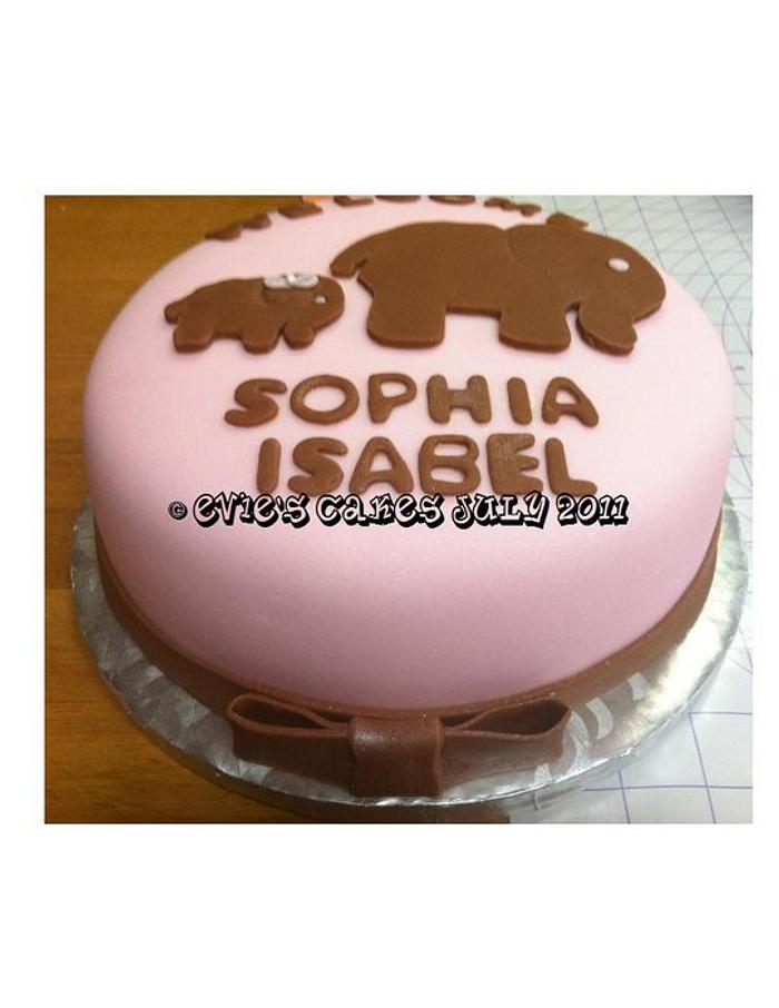 Elephant Themed Baby Shower Cake & Cupcakes