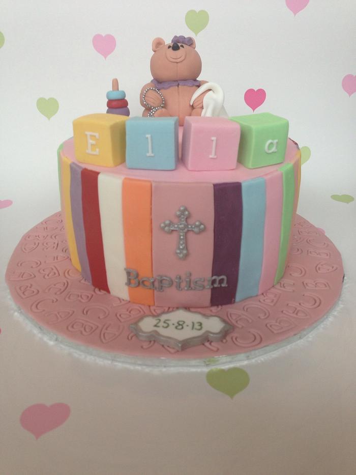 Girls baptism cake