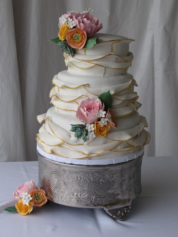 Petals wedding cake