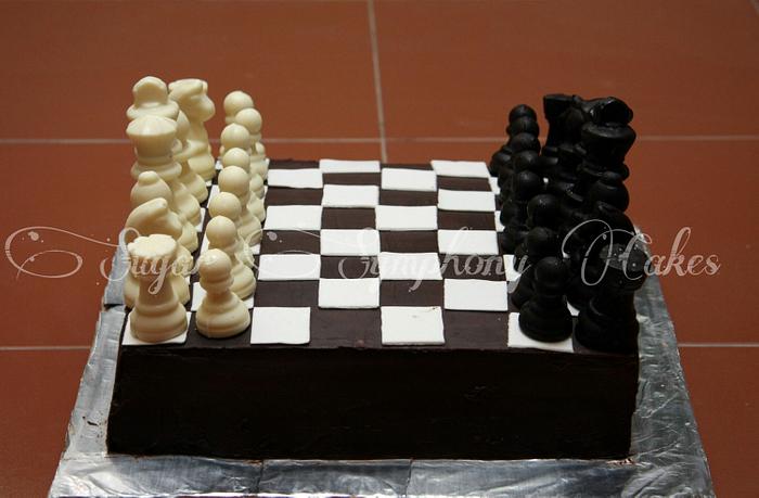 chess board cake
