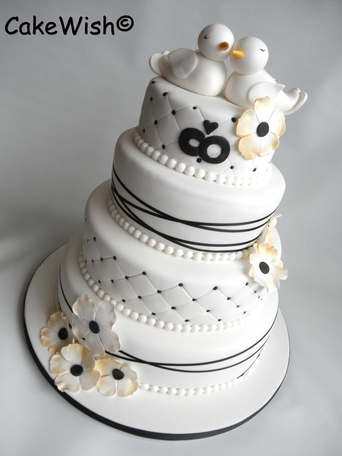 Love bird wedding cake