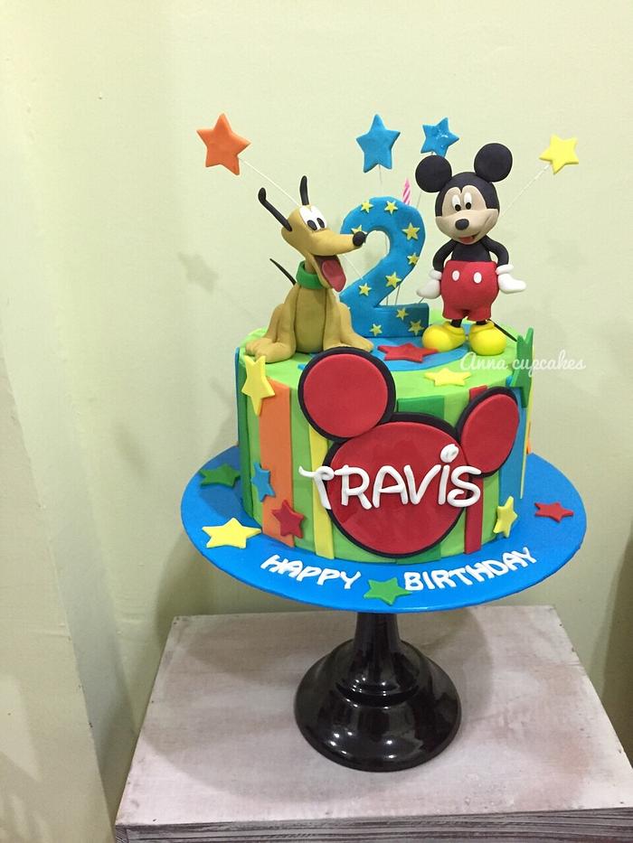 Mickey and Pluto cake