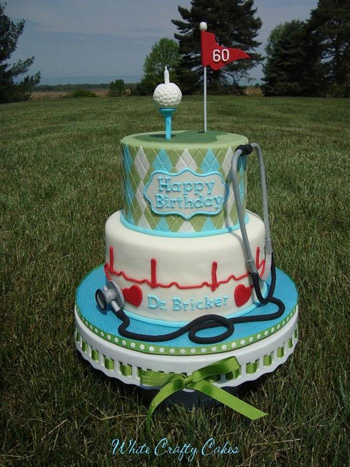 Golfing Doctor's 60th Birthday Cake & Cupcakes