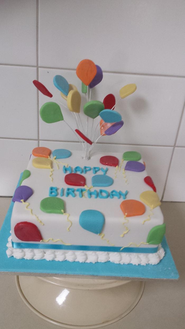 My first square birthday cake