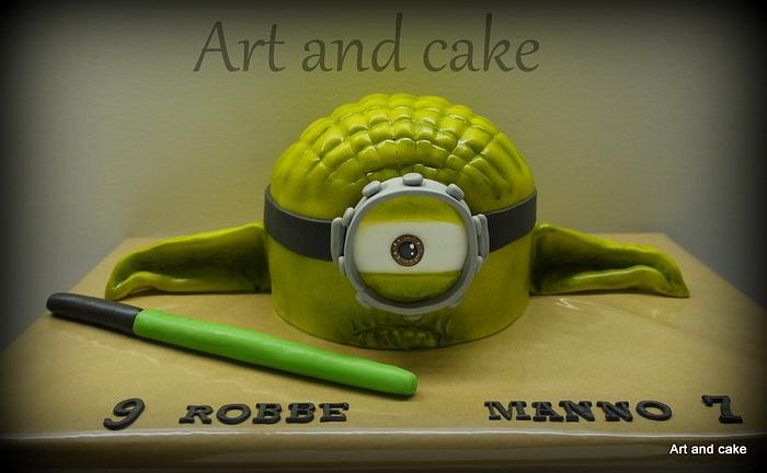 Minion Yoda cake 