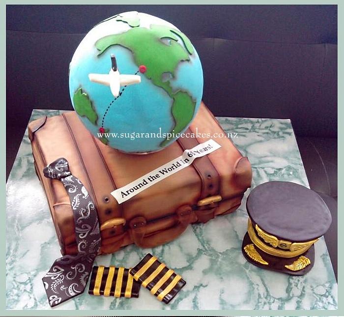 Vintage Travel - Pilot's Retirement Cake