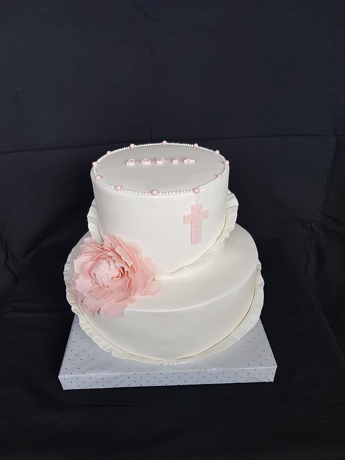 Elegant christening cake