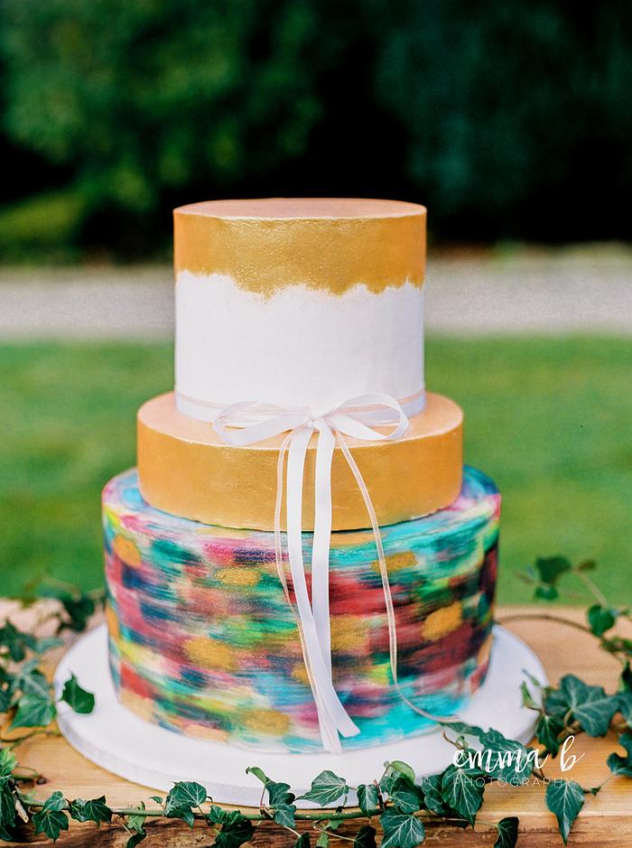 Painterly Style Wedding Cake