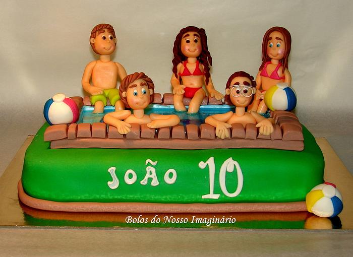 Birthday Party at the Pool Cake