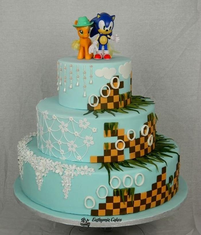 Sonic the Hedgehog Wedding Cake