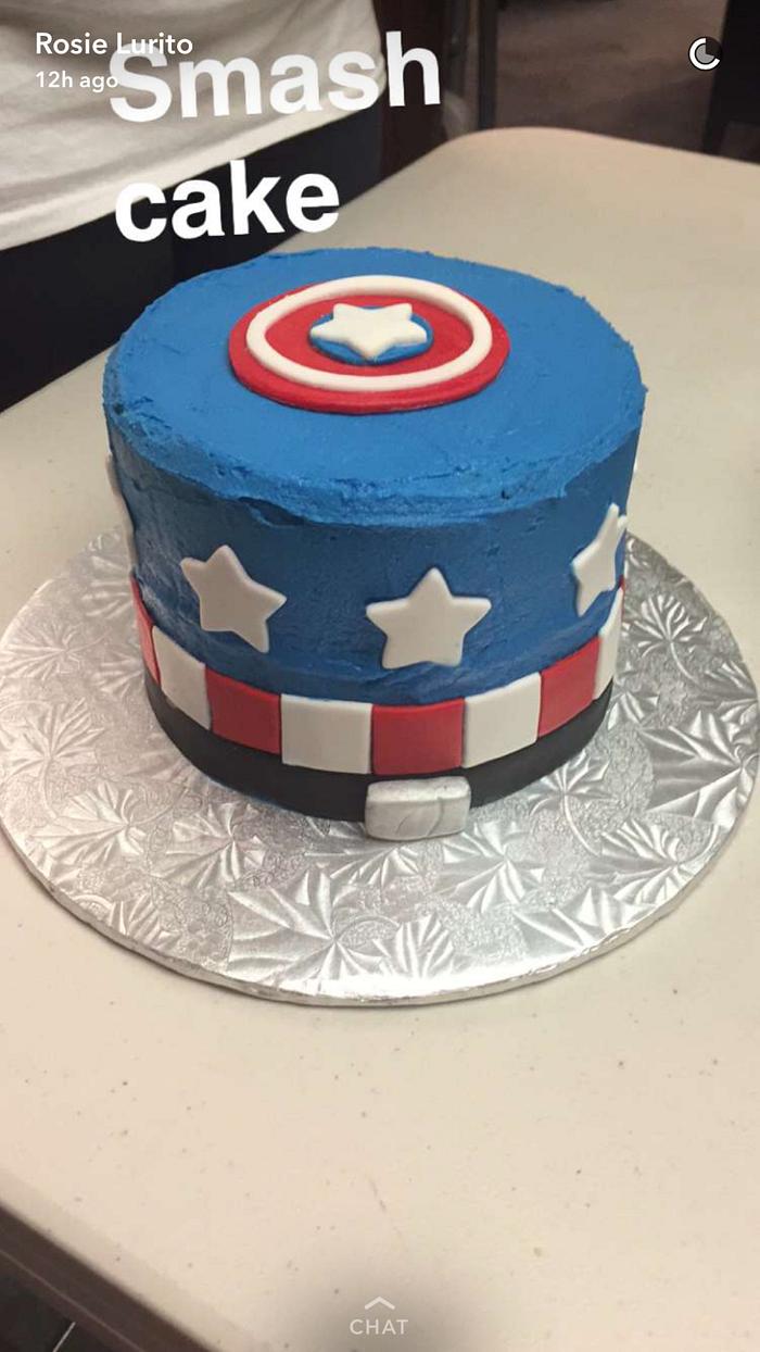 Captain America Smash Cake