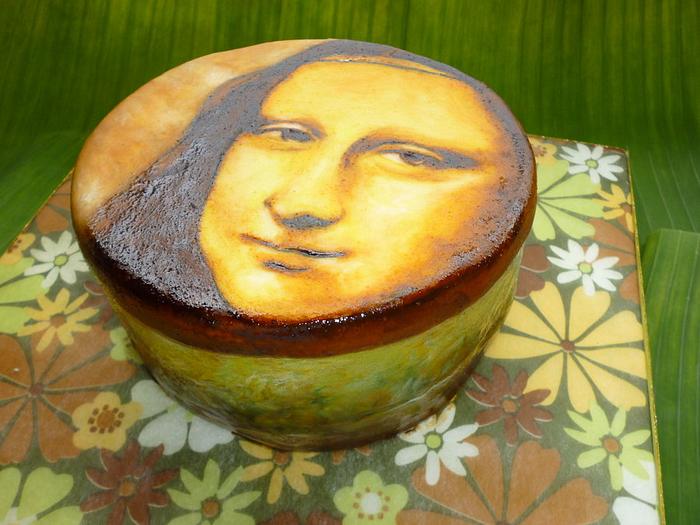 Handpainted Monalisa cake