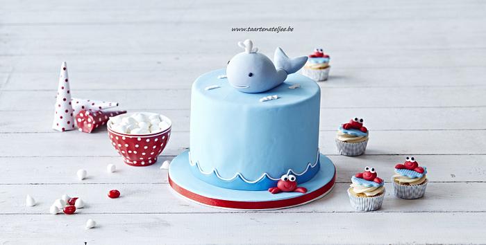baby whale themed cake