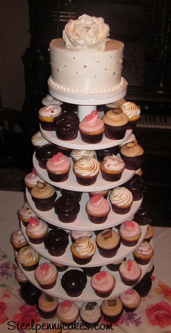 25th anniversary cupcake display