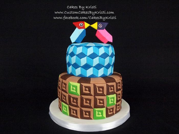 Geometric Love Cake