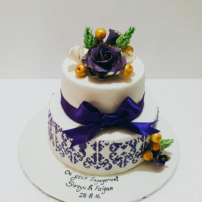 Royal Purple Engagement cake 