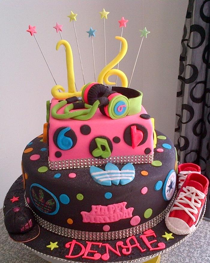 Neon themed cake