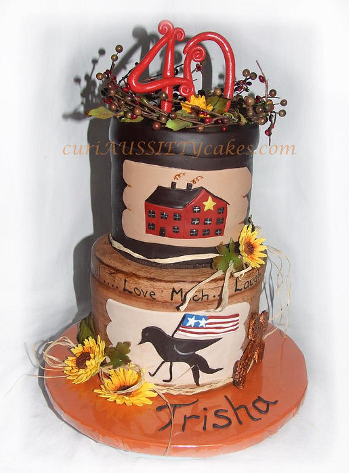 Americana Stacked boxes cake 