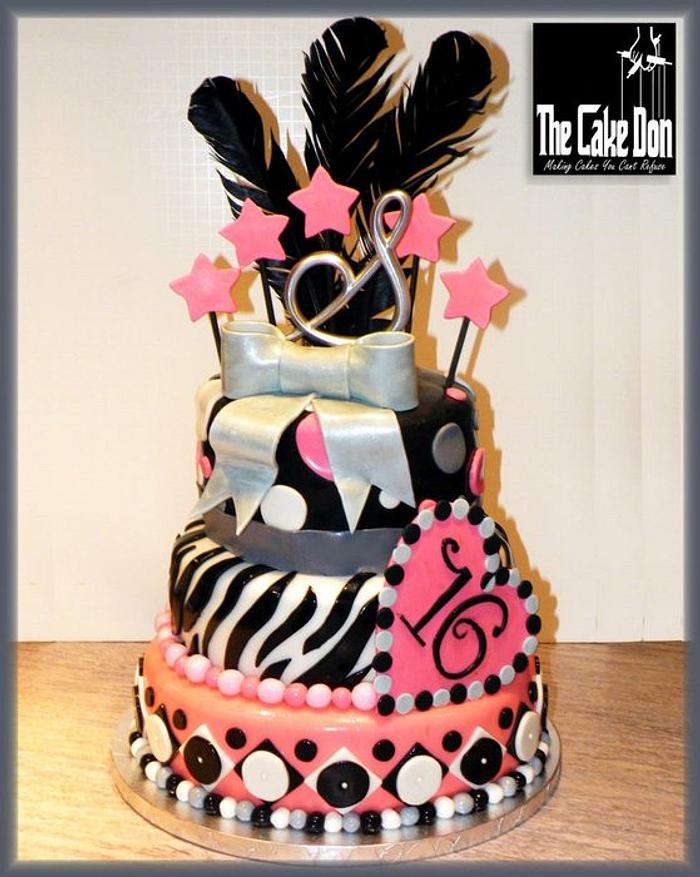 THE FINE FEATHERED SWEET 16 CAKE