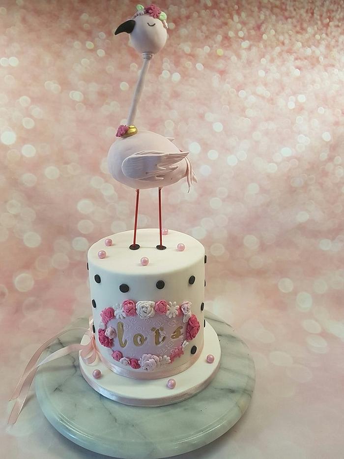 Flamingo cake for baby Lois+