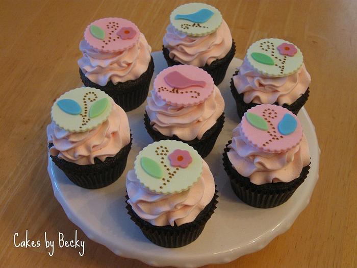 Love Birds Baby Shower Cupcakes
