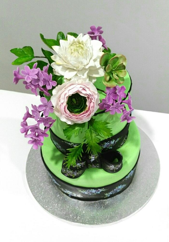 Green spring cake