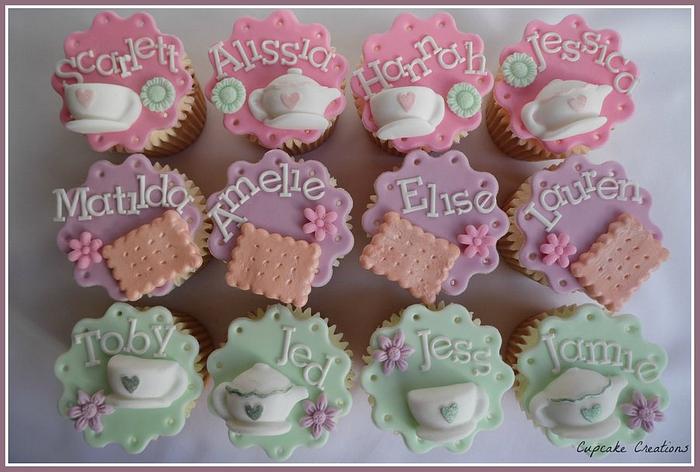 Tea Party themed cupcakes