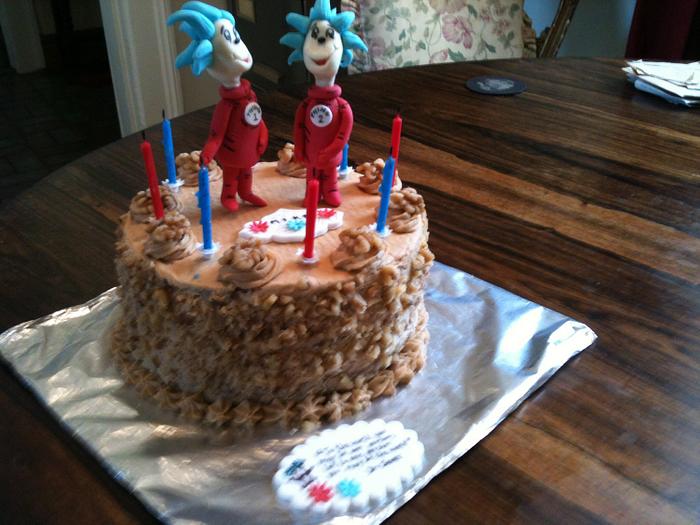 Thing 1 and thing 2 birthday cake