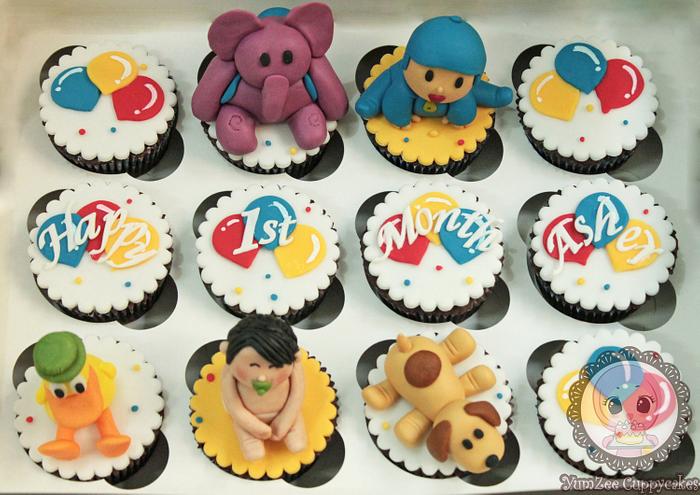Pocoyo theme cupcakes