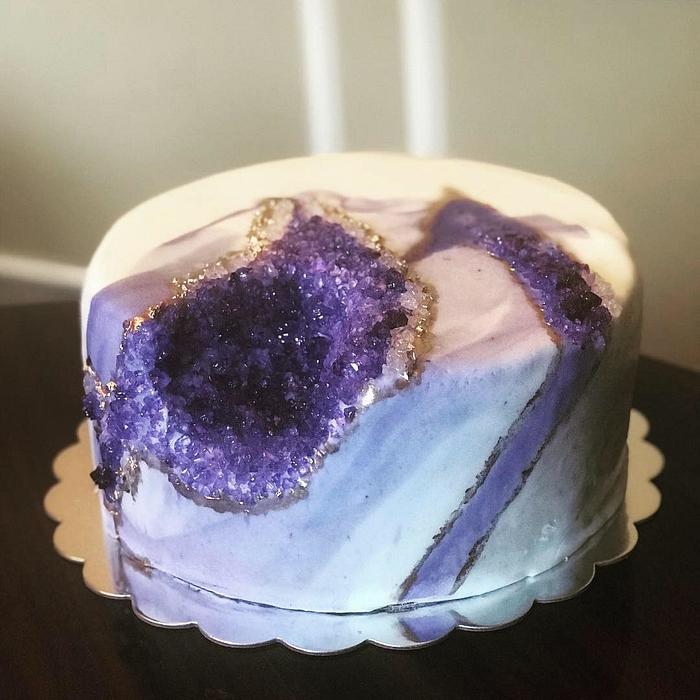 Purple geode cake