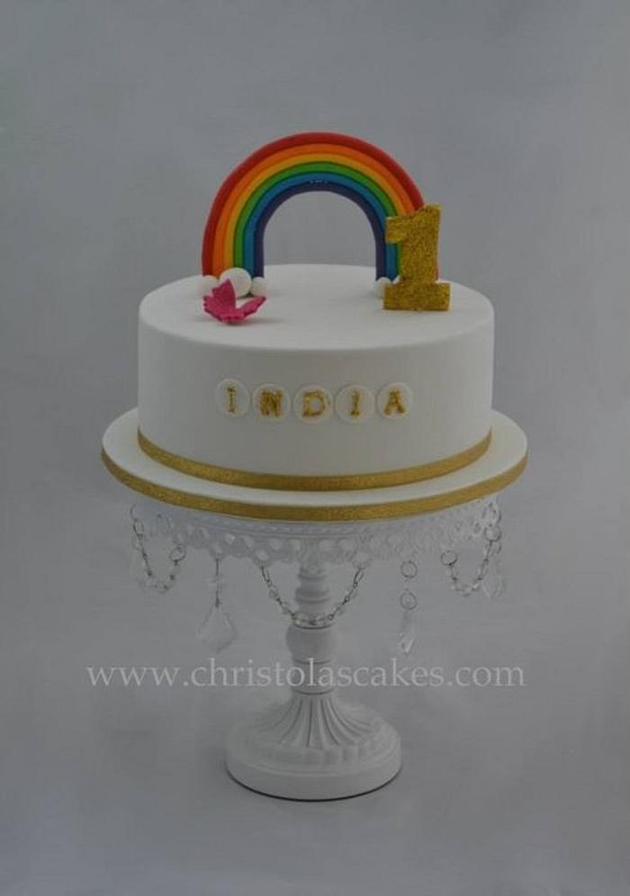 1st Birthday Rainbow Cake