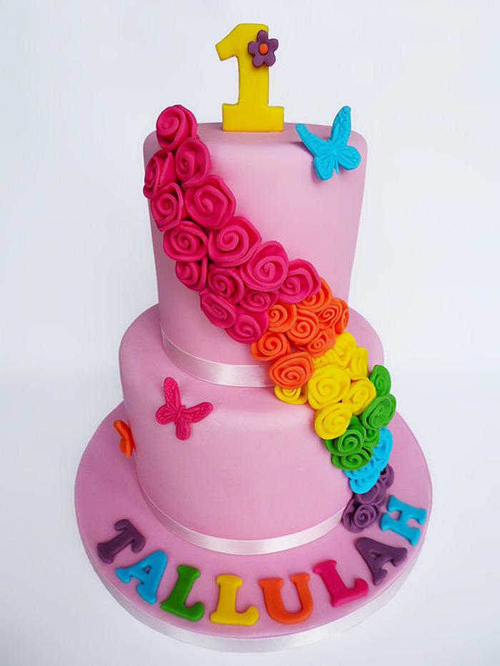 Rainbow roses cake