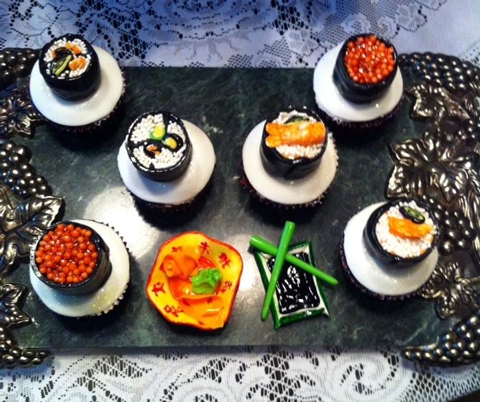 Birthday Sushi Cupcakes