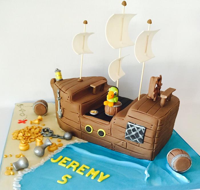 Pirate ship cake