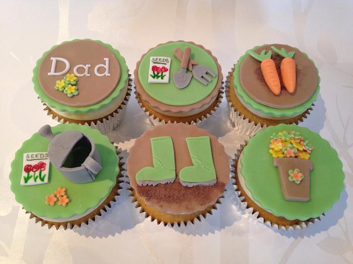 Gardening themed cupcakes