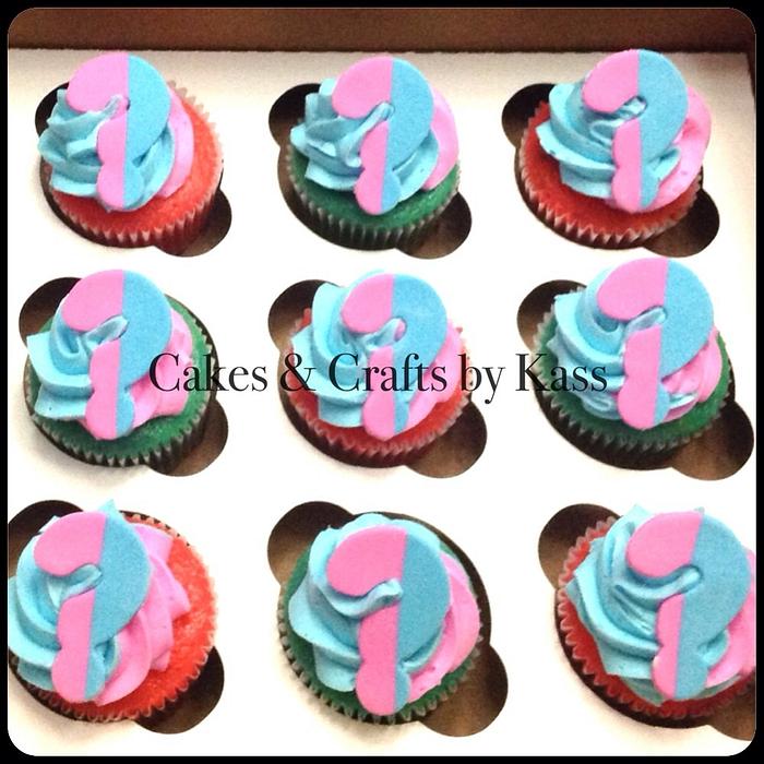 Gender Reveal cupcakes 