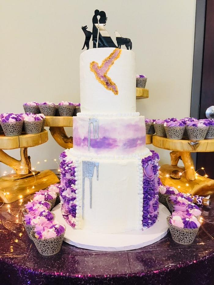 T&J wedding cake