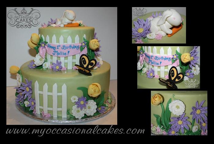 Bunny 1st Birthday Cake