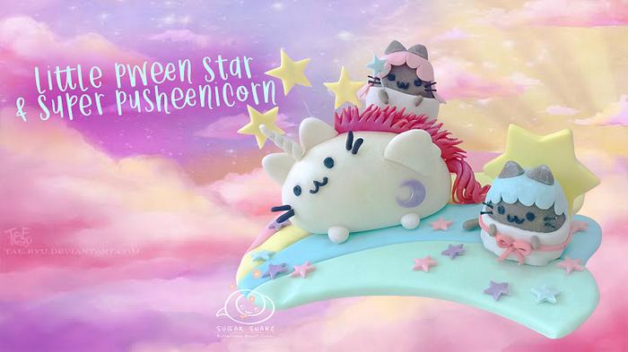 Little Pween Stars & Super Pusheenicorn Cake Topper