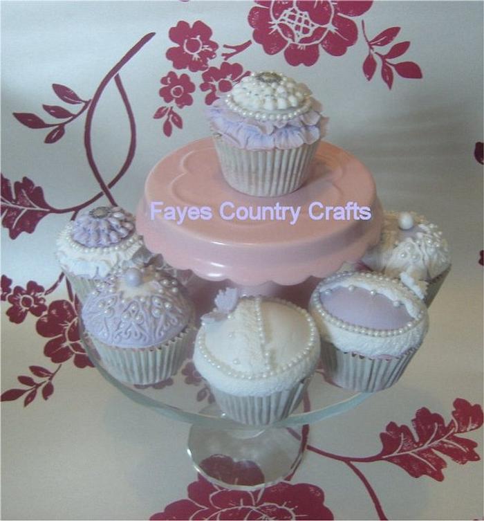 Lavender and lace cupcakes
